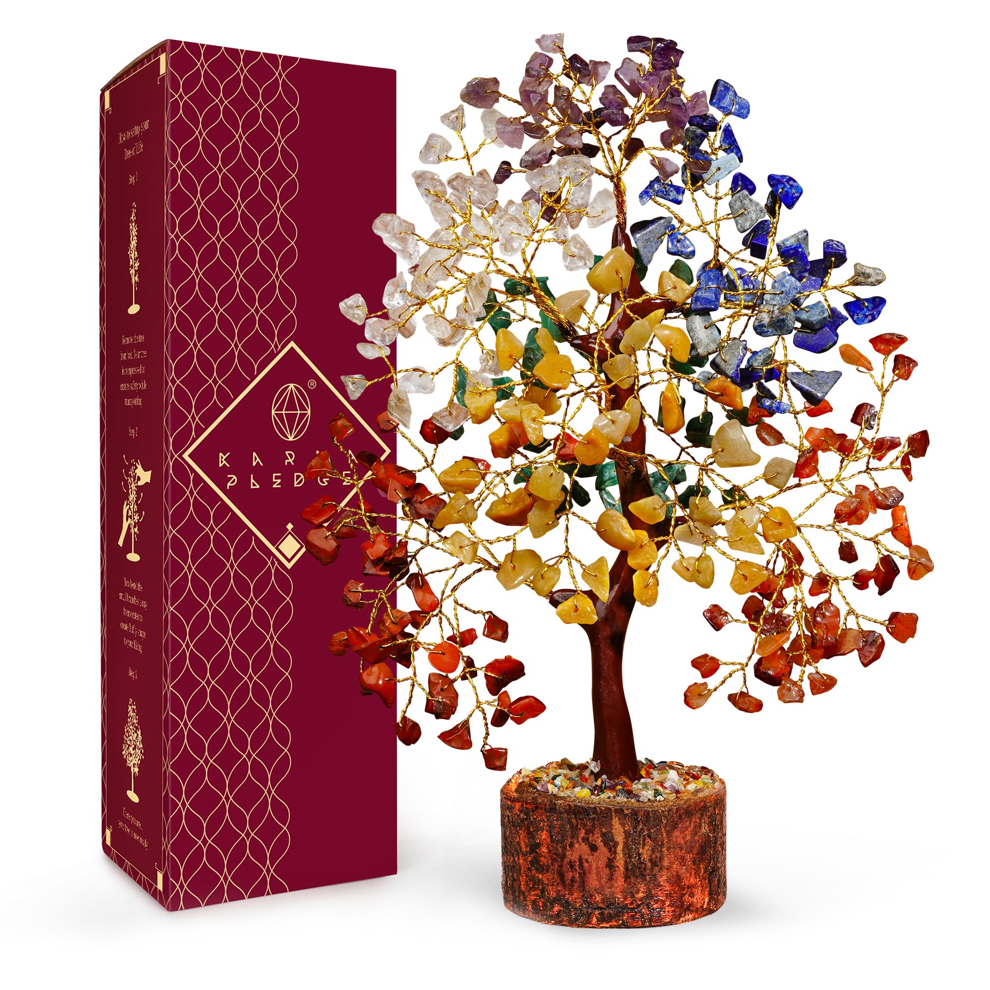 Crystal Tree of Life 7 Chakra Birthday Gifts for Women, Unique Gifts for Her, Home and Office Decor, Handmade Healing Crystals Tree Bring Positive Energy, Money, Good Luck, Gifts for Mom & Love Ones