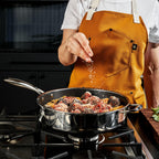 HexClad Hybrid Nonstick 5.5 Litre Deep Sauté Pan and Lid, Dishwasher and Oven-Safe, Compatible with All Cooktops