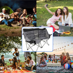 EasyGo Product Double Love Seat Oversized Camping Chair Black Grey