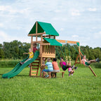Backyard Discovery Belmont Cedar Wood Swing Set Wave Slide