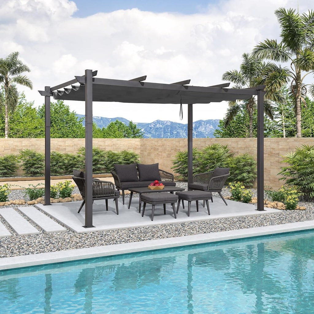 PURPLE LEAF 3 x 4m Aluminium Pergola Pavilion Grey