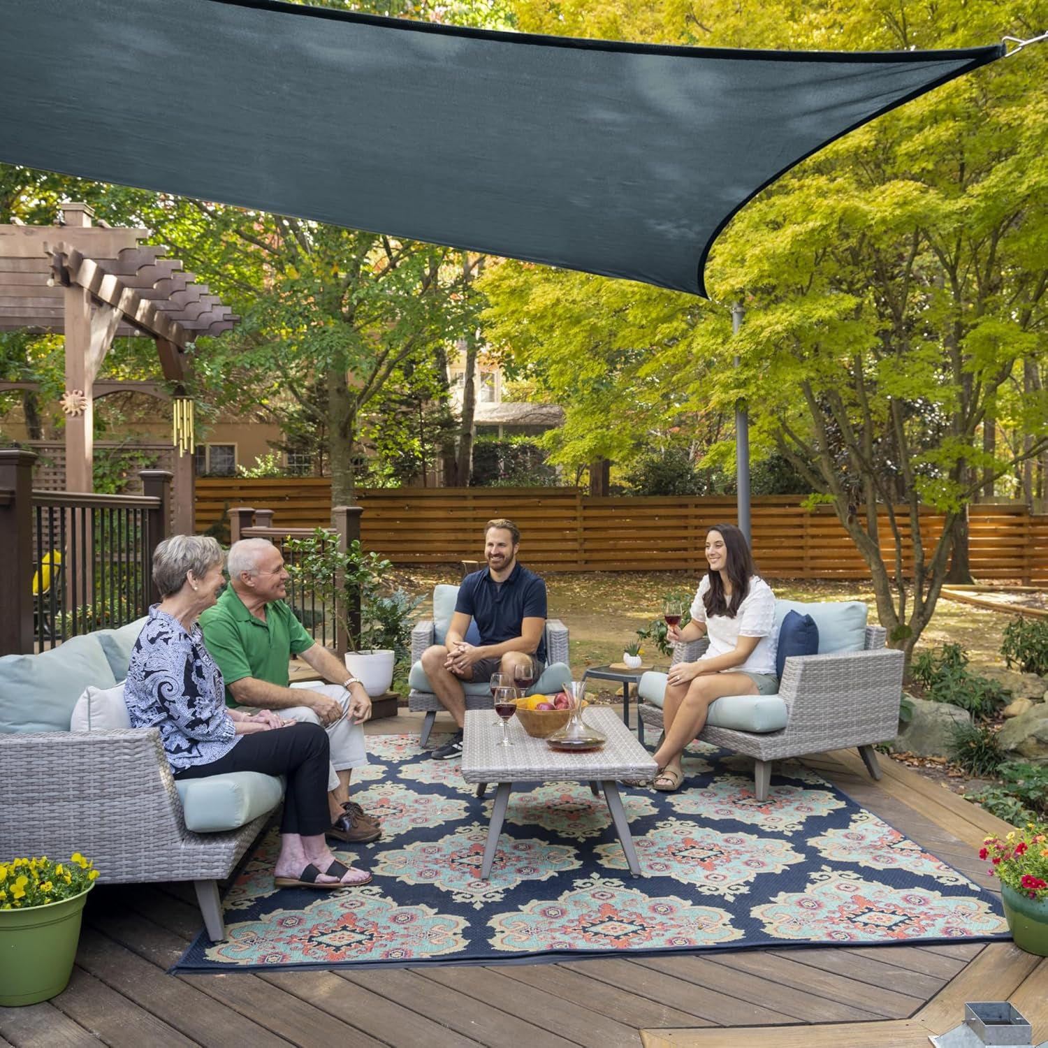 Coolaroo Premium Shade Sail Kit 95% UV Block Commercial-Grade Outdoor Sun Shade