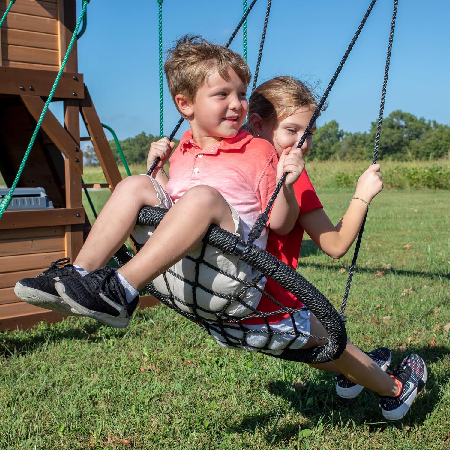 Backyard Discovery Cedar Cove Wood Swing Set With 2 Slides