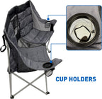 EasyGo Product Double Love Seat Oversized Camping Chair Black Grey