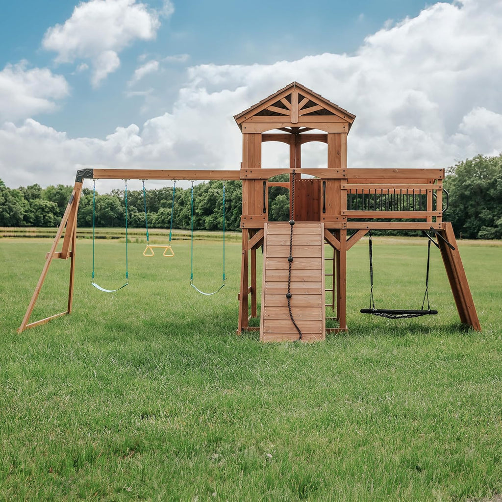 Backyard Discovery Sterling Point Cedar Wooden Swing Set