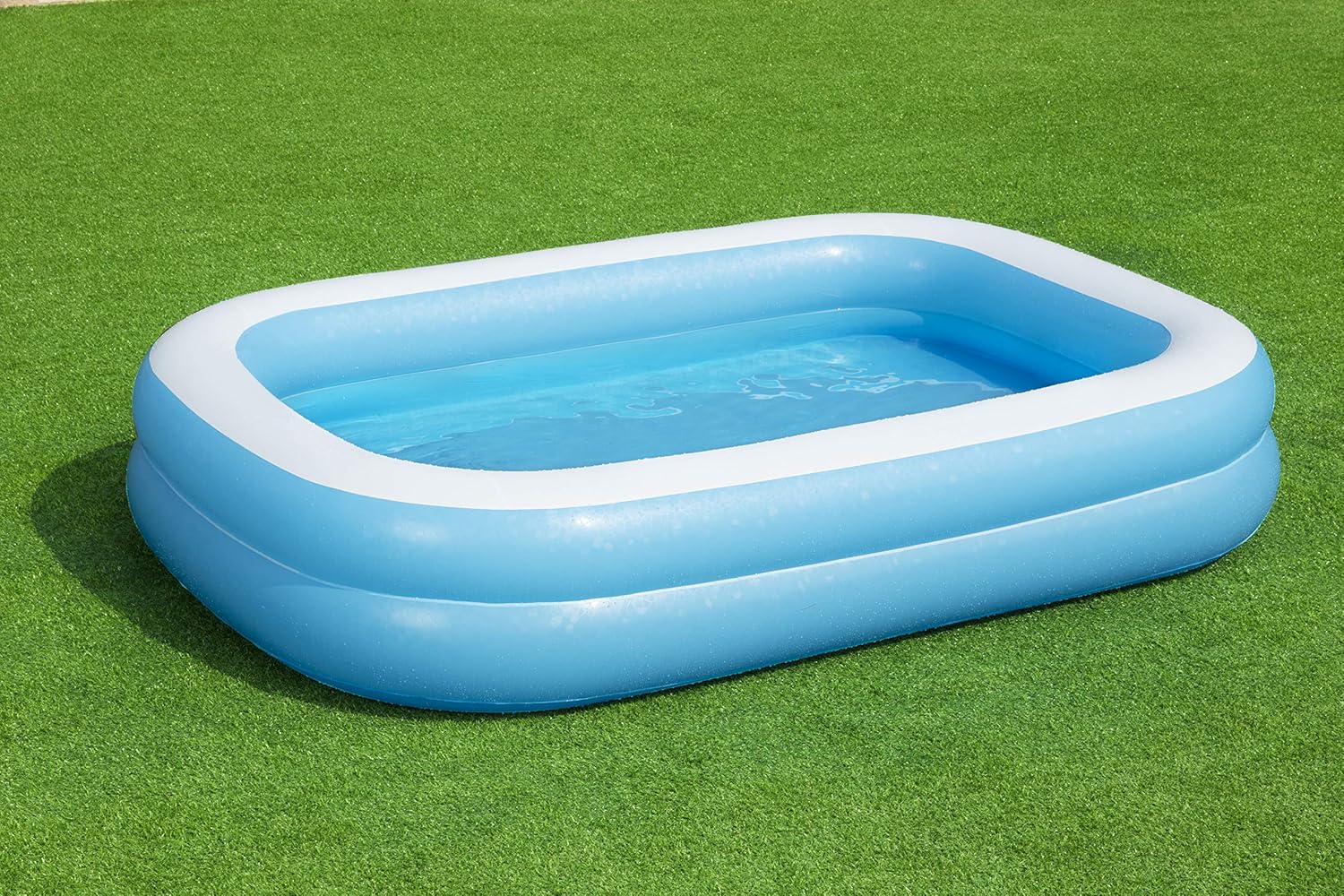 Bestway 54006 Family Rectangular Inflatable Paddling Pool Blue/White