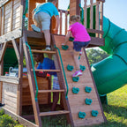 Backyard Discovery Cedar Cove Wood Swing Set With 2 Slides