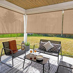 Coolaroo Outdoor Roller Shade with Wand UV Block Light Filtering