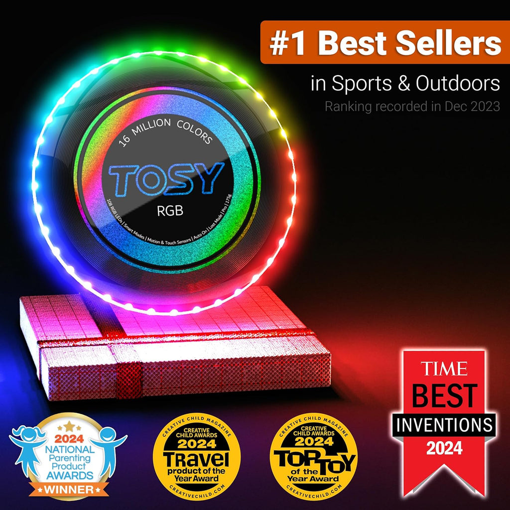 TOSY RGB LED Flying Disc 16 Million Colors Rechargeable