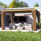 Outsunny Louvered Pergola Hardtop Gazebo with Adjustable Aluminum Roof